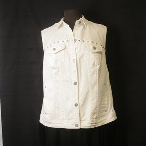 DKNY Jean Vest - White